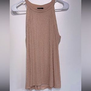 large Pink shimmer accented high neck tank top